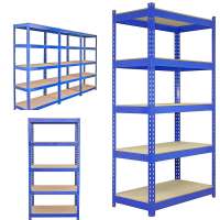 Quality 5 Tier Shelving Unit Blue Steel storage racks industrial