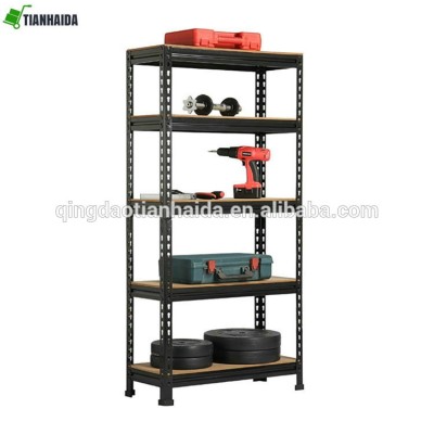 Black Large 5 Tier Boltless Industrial Storage Steel Shelving