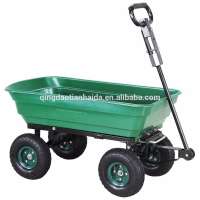 Heavy duty yard wagon garden dump cart