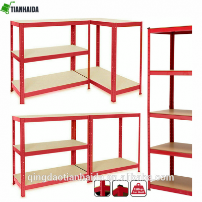 Red 5 Tier Heavy Duty Garage Metal Boltless Warehouse steel library grating storage shelves